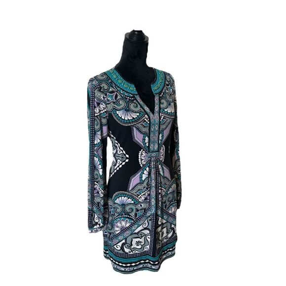 Hale Bob Embellished Bohemian Mosaic Print Dress Size Small - Picture 7 of 17